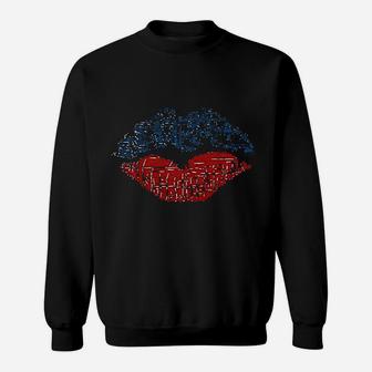 American Flag Lips Sweatshirt | Crazezy UK