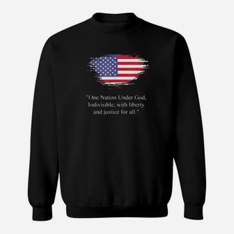 American Flag One Nation Under God Indivisible With Liberty And Justice For All Sweatshirt - Monsterry