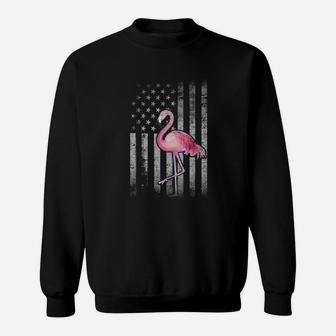 American Flag Pink Flamingo Patriotic 4th Of July Shirt Sweatshirt - Thegiftio UK