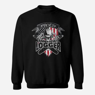 American Flag Proud American Logger Sweatshirt - Thegiftio UK