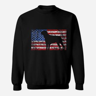American Flag Rottweiler Dog Sweatshirt | Crazezy