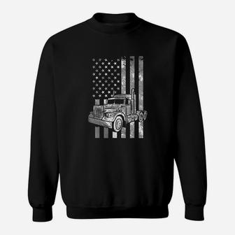 American Flag Semi Truck Us Trucking Driver Trucker Gift Sweatshirt | Crazezy AU