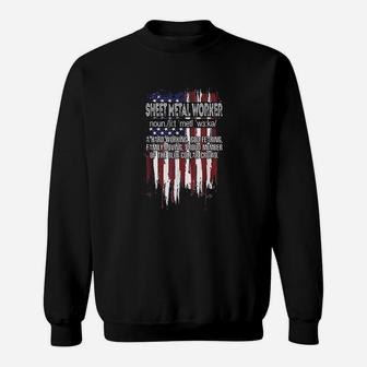 American Flag Sheet Metal Worker Definition Fathers Day Sweatshirt | Crazezy AU