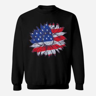 American Flag Sunflower Blooming Summer Flower Patriotic Sweatshirt | Crazezy