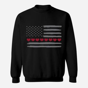 American Flag Valentines Day American Patriot Usa Apparel Sweatshirt - Monsterry