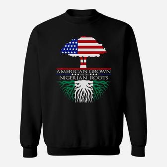 American Grown Nigerian African Roots Us Flag Nigeria Sweatshirt | Crazezy