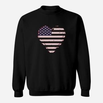 American Heart Flag Sweatshirt | Crazezy