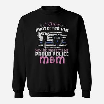 American Police Thin Blue Line Gift Proud Mom Zip Hoodie Sweatshirt | Crazezy DE