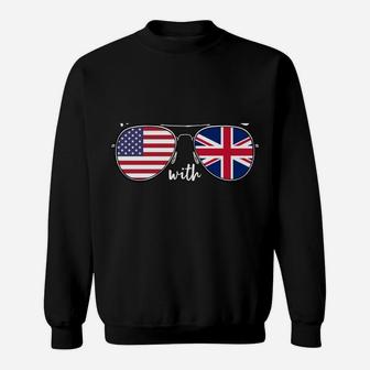 American Raised With British Roots Usa United Kingdom Flag Sweatshirt | Crazezy