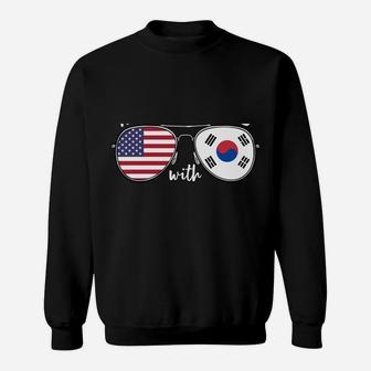 American Raised With Korean Roots Usa Korea Flag Sweatshirt | Crazezy CA