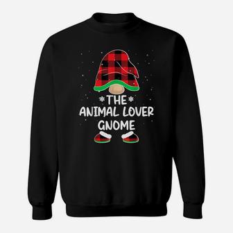 Animal Lover Gnome Buffalo Plaid Matching Christmas Pajama Sweatshirt | Crazezy CA