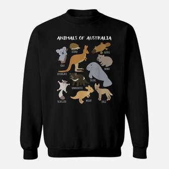 Animals Of Australia Australian Animal Educational Gift Sweatshirt | Crazezy