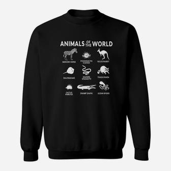Animals Of The World Funny Meme Graphic Sweatshirt | Crazezy
