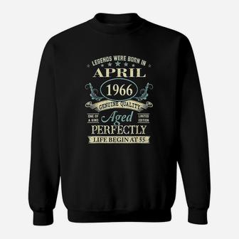 April 1966 55Th Birthday 55 Year Old Sweatshirt | Crazezy