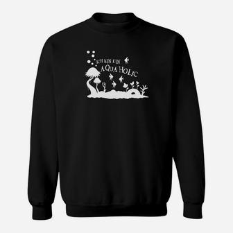 AquaHolic Schwarzes Sweatshirt mit Taucher & Meerestiere Design - Seseable