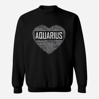 Aquarius Zodiac Traits Horoscope Astrology Sign Gift Heart Sweatshirt | Crazezy DE