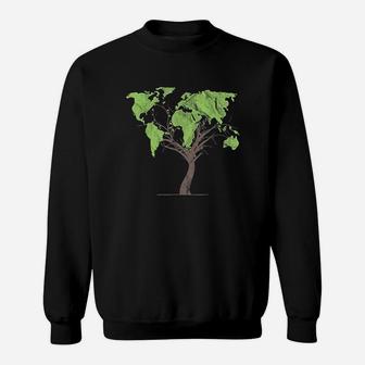 Arborist Gardener Tree World Map Gift Gardening Sweatshirt | Crazezy