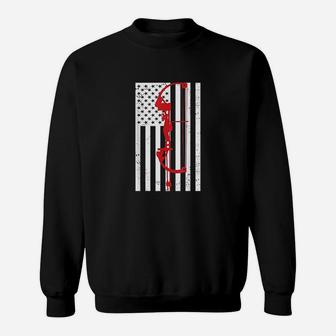 Archery American Flag Usa Patriotic Bow Sweatshirt - Thegiftio UK