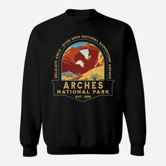 Arches National Park Retro Delicate Arch Hiking Camping Gift Sweatshirt | Crazezy AU