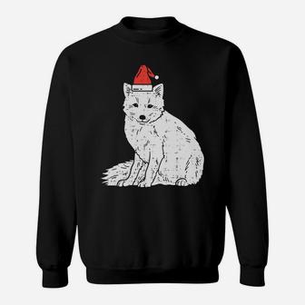 Arctic Snow Fox Santa Hat Christmas Xmas Animal Pajamas Gift Sweatshirt Sweatshirt | Crazezy CA