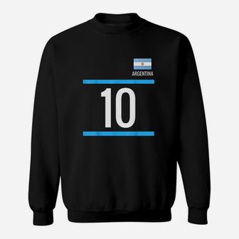 Argentina Soccer With Number 10 Sweatshirt | Crazezy