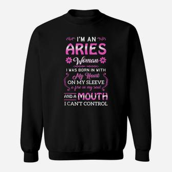 Aries Woman Shirt, March April Gifts Birthday Women Girls Sweatshirt | Crazezy