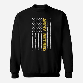 Army Retired Military US Army Thin Gold Line American Flag Sweatshirt | Crazezy DE