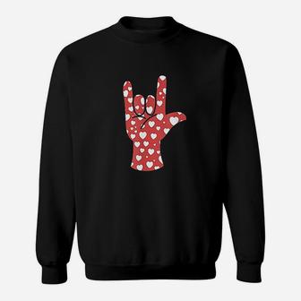 Asl Sign Language Heart I Love You Valentines Day Gift Sweatshirt - Thegiftio UK