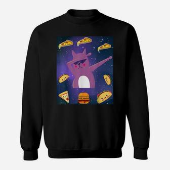Astronaut Space Dabbing Cat Taco Pizza Burger Kitten Pet Sweatshirt | Crazezy