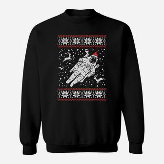 Astronaut Ugly Christmas Sweater Xmas Space Lover Boys Gift Sweatshirt Sweatshirt | Crazezy UK
