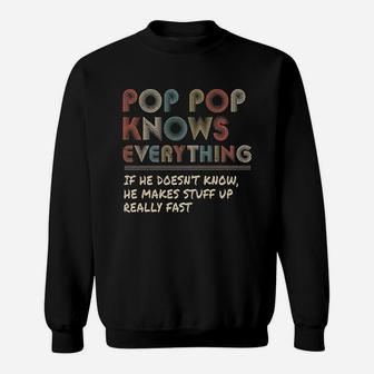 Ateesdas Pop Pop Know Everything Vintage Pop Pop Sweatshirt | Crazezy UK