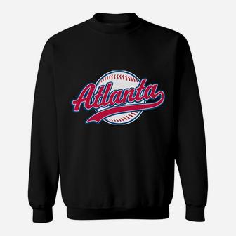 Atlanta Tee Vintage Baseball Throwback Retro Design Sweatshirt | Crazezy UK
