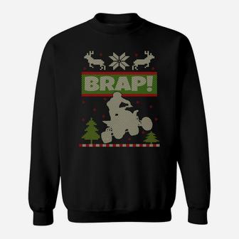 Atv Christmas Ugly Four Wheeler Xmas Sweater Quad Bike Gift Sweatshirt Sweatshirt | Crazezy CA
