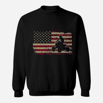 Atv Racing Lovers American Flag Sweatshirt - Monsterry