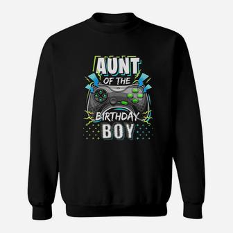 Aunt Of The Birthday Boy Matching Video Game Sweatshirt | Crazezy