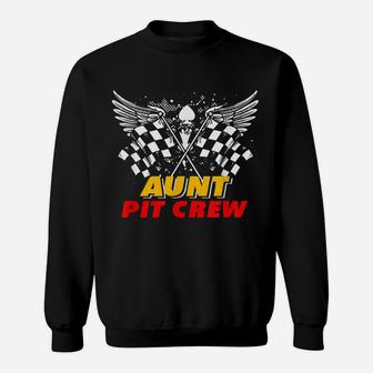 Aunt Pit Crew Race Car Birthday Party Matching Family Sweatshirt | Crazezy