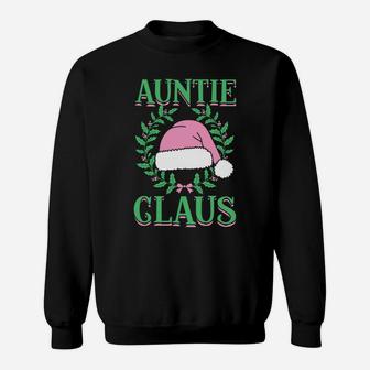 Auntie Claus Matching Family Christmas Santa Claus Hat Sweatshirt | Crazezy AU