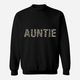 Auntie Cute Leopard Print Shirt Aunt Mother's Day Gift Sweatshirt | Crazezy