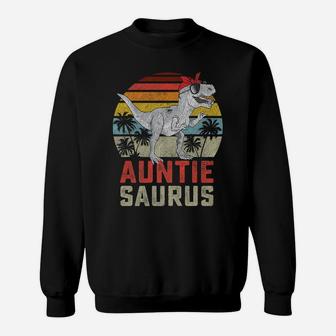 Auntiesaurus T Rex Dinosaur Auntie Saurus Family Matching Sweatshirt | Crazezy CA