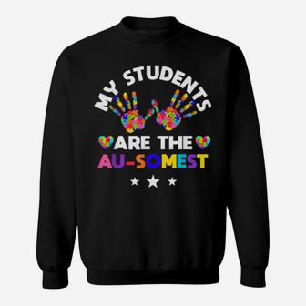 Ausome Students Autism Awareness Autism Teacher Sweatshirt - Monsterry