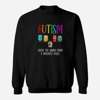Autism Awareness Cute Owl Color Puzzles Autism Sweatshirt - Monsterry