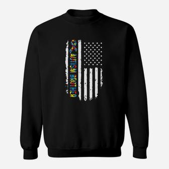 Autism Brother American Flag Support Autism Awareness Shirt Sweatshirt - Thegiftio UK