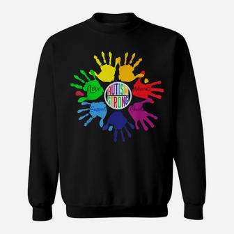Autism Strong Hands - Autism Awareness Day Tee Gift Sweatshirt | Crazezy
