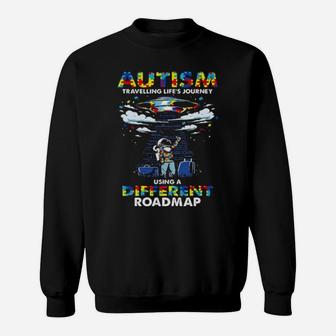 Autism Travelling Lifes Journey Using A Different Roadmap Sweatshirt - Monsterry DE