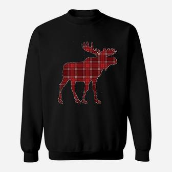 Autumn Plaid Moose Sweatshirt - Thegiftio UK