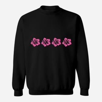 Awesome Hawaiian Pink Hibiscus Flowers Rose Mallow Sweatshirt Sweatshirt | Crazezy