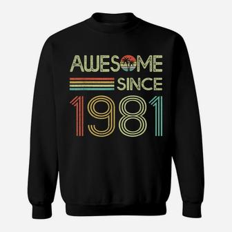 Awesome Since 1981 Retro 40Th Birthday Gifts 40 Years Old Sweatshirt | Crazezy AU
