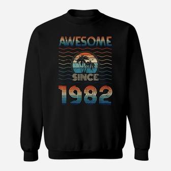 Awesome Since 1982 40 Vintage Birthday Gifts 40 Year Old Sweatshirt | Crazezy