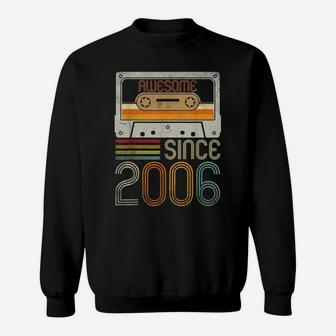 Awesome Since 2006 15Th Birthday Vintage 15 Years Old Youth Sweatshirt | Crazezy UK