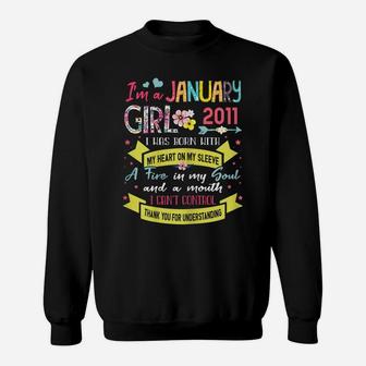 Awesome Since 2011 10Th Birthday I'm A January Girl 2011 Sweatshirt | Crazezy UK